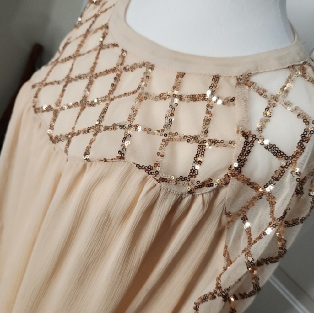 Hayden Los Angeles Sequin Sheer Top  Size M/L‎